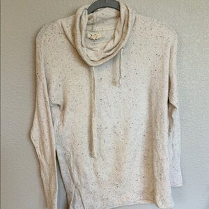 Kaisely Beige Speckled Cowl Neck Sweater